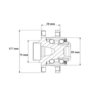 Piasta z łożyskiem koła przód WRC 4600021