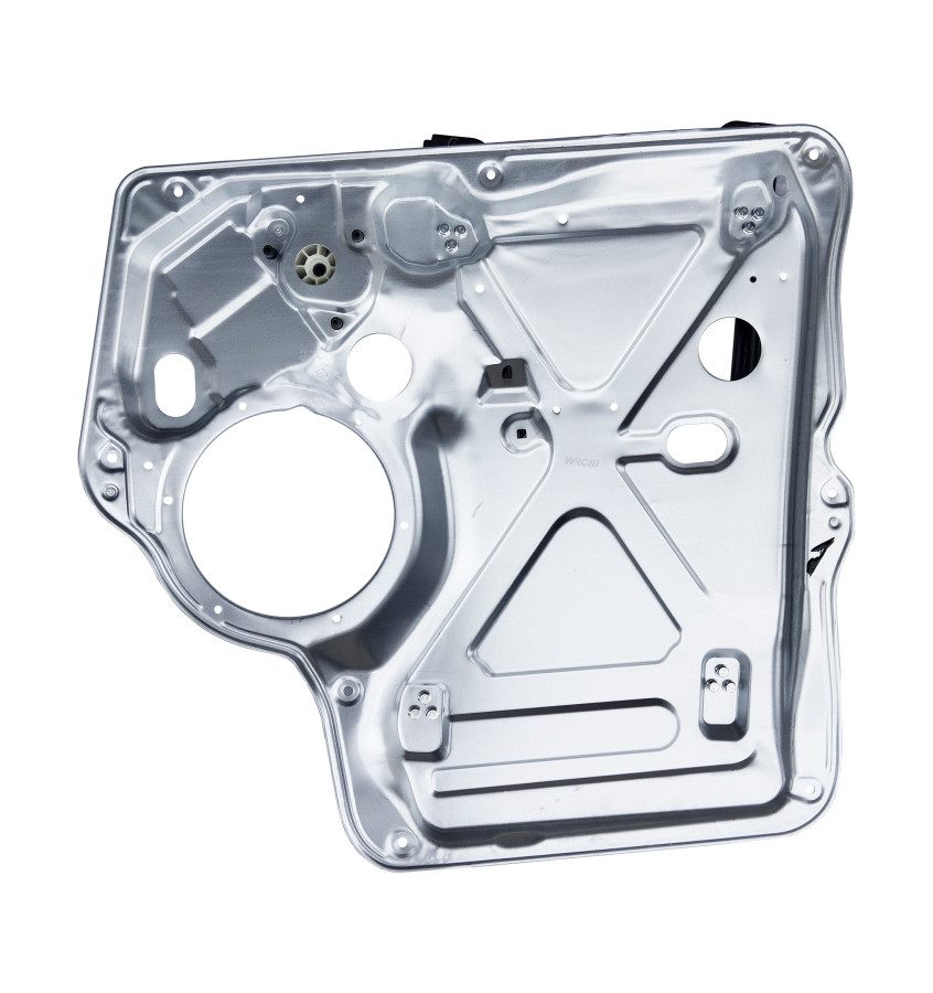 Podnośnik szyby prawy przód elektryczny WRC 65BL100 z blachą